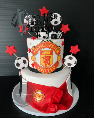 Manchester United Themed 2 tier Cake