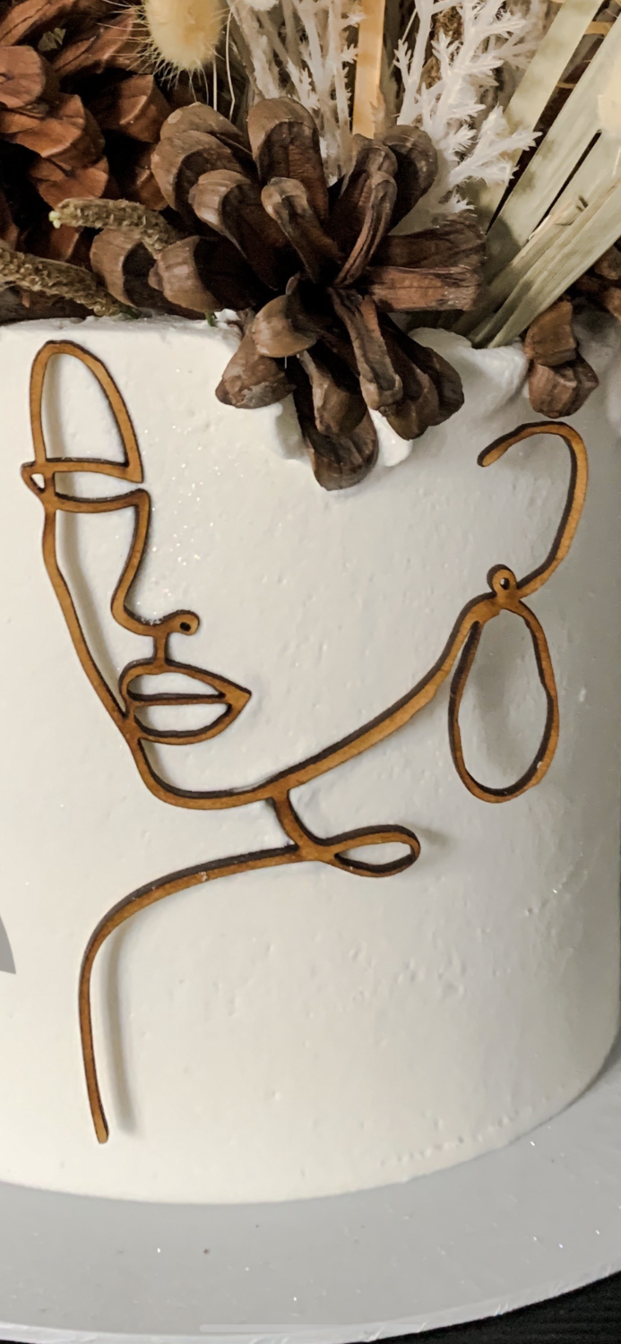 Abstract Face cake topper