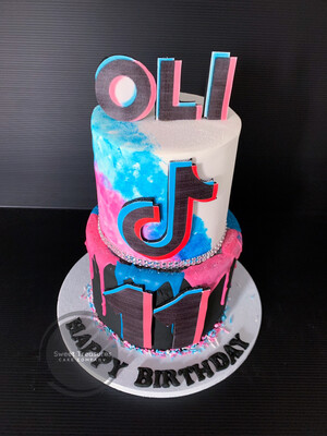 Tik Tok choc drip 2 tier cake