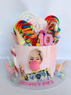 Beyonce Inspired Candy Single tier cake