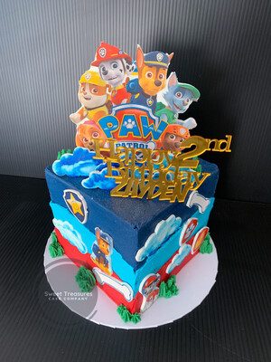 Square Paw Patrol Single tier Cake