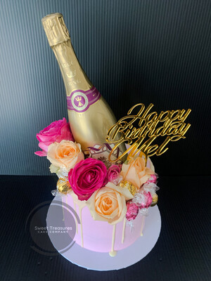 Champagne Single tier cake