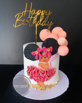 Afro Baby Single tier Cake