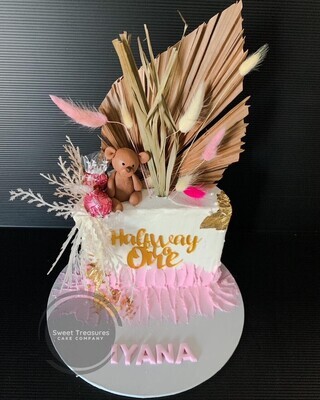 6 months Teddy Half birthday cake