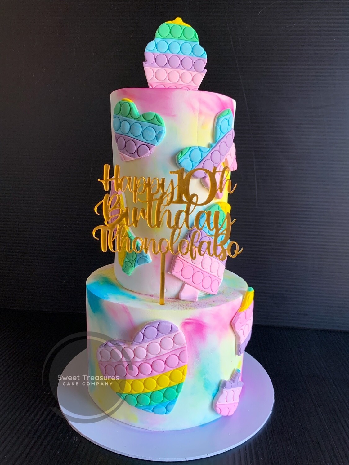 Pop it themed 2 tier Cake
