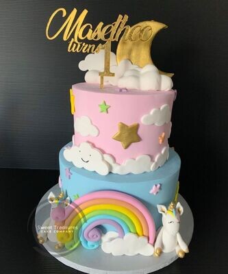 Unicorn cake (2 tier full cake)