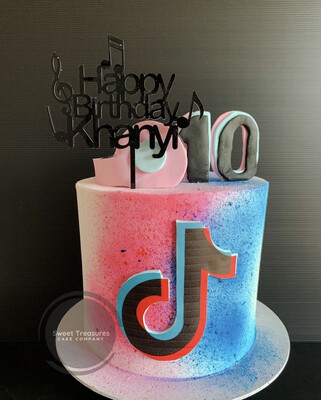 Tik Tok Inspired Single tier cake