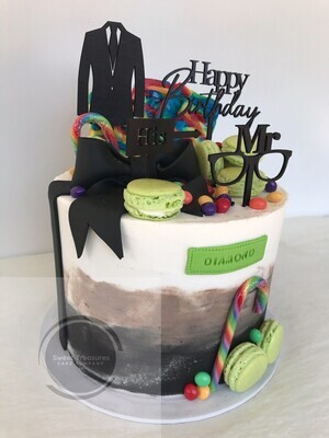 Candy Topped Man Single tier Cake