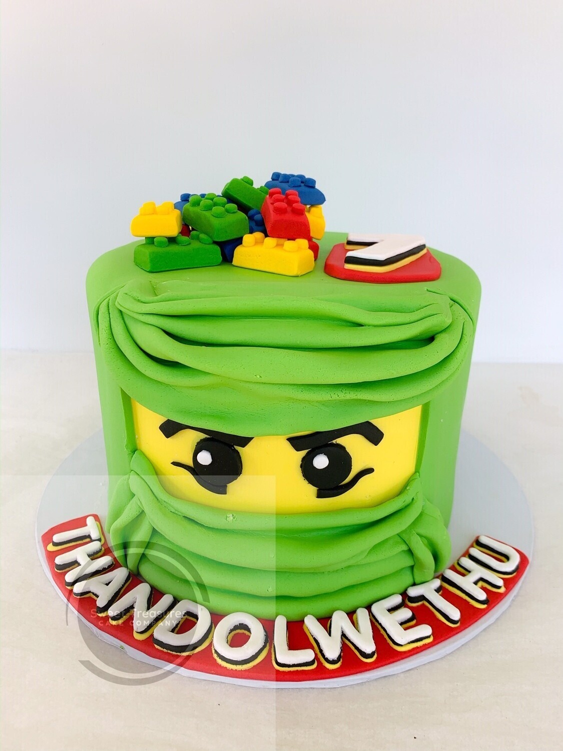 Green Single tier Lego Ninjago Cake
