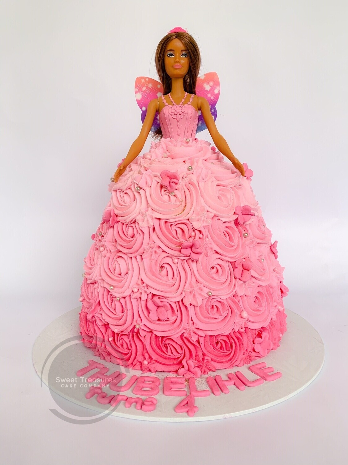 Single tier Barbie cake