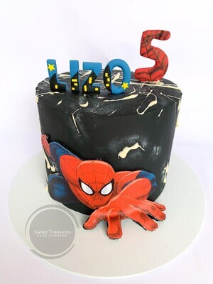 Black Spiderman Single tier Cake