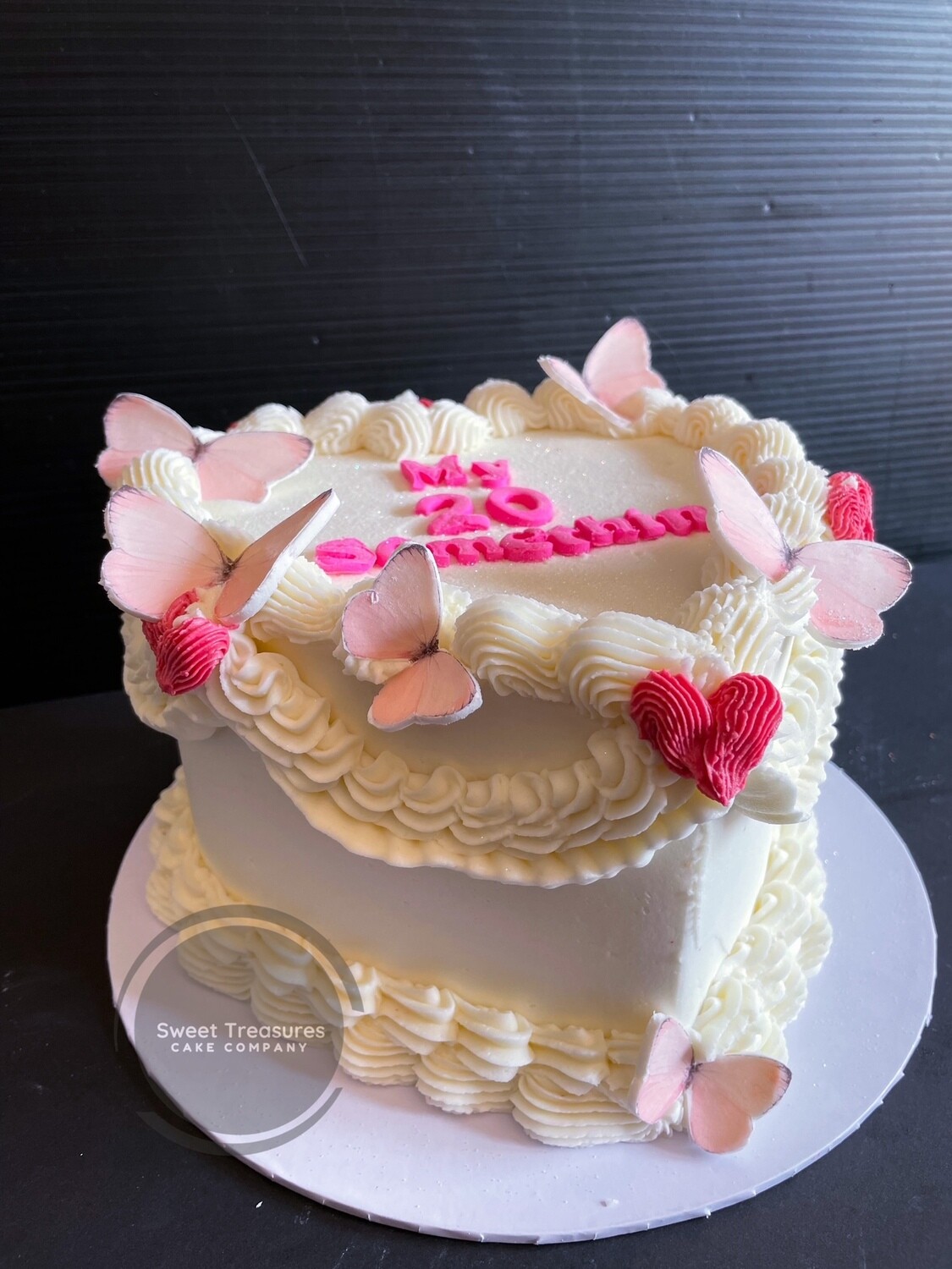 Heart shaped Buttercream Single tier Cake