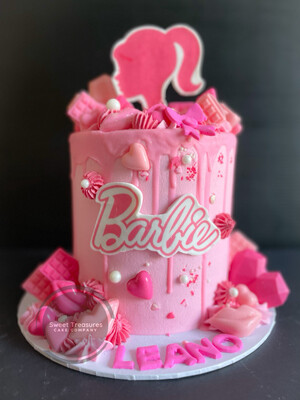Barbie Single tier Chocolate Drip Cake