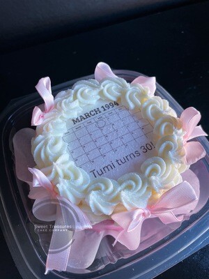 Calendar Burn Reveal Bento Cake