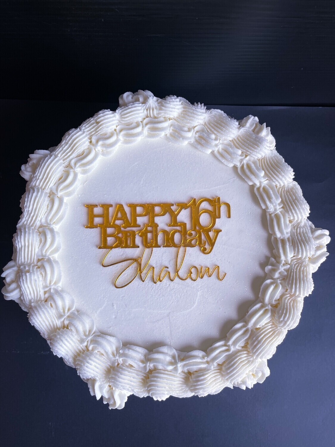Piped Vintage Buttercream Single tier Cake