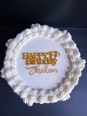Piped Vintage Buttercream Single tier Cake