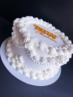 Piped Vintage Buttercream Single tier Cake