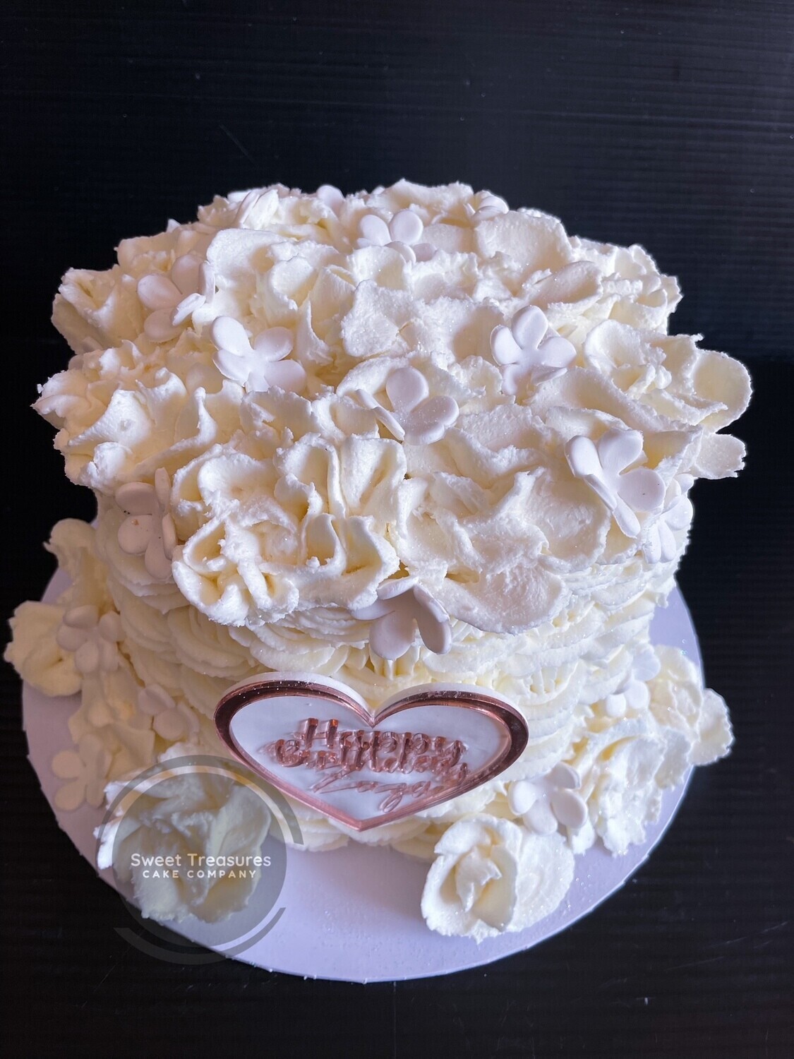 Piped Vintage Buttercream Single tier Cake