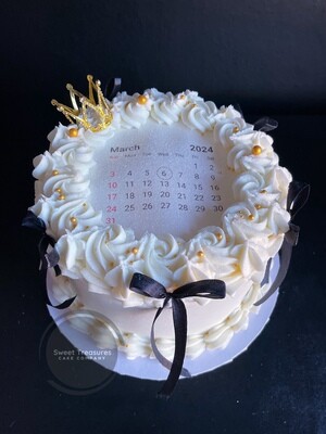 Round Burn Reveal Buttercream Single tier Cake