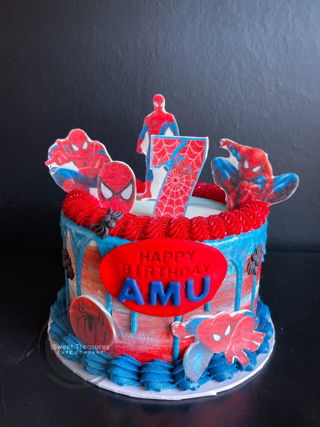 Spiderman drip Single tier cake