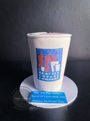 Seattle Coffee Co. Inspired Single Tier Cake