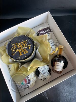 Black and Gold Luxury Bento Cake Box