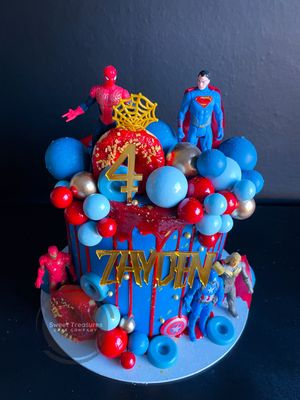 Super Hero's Single tier Cake