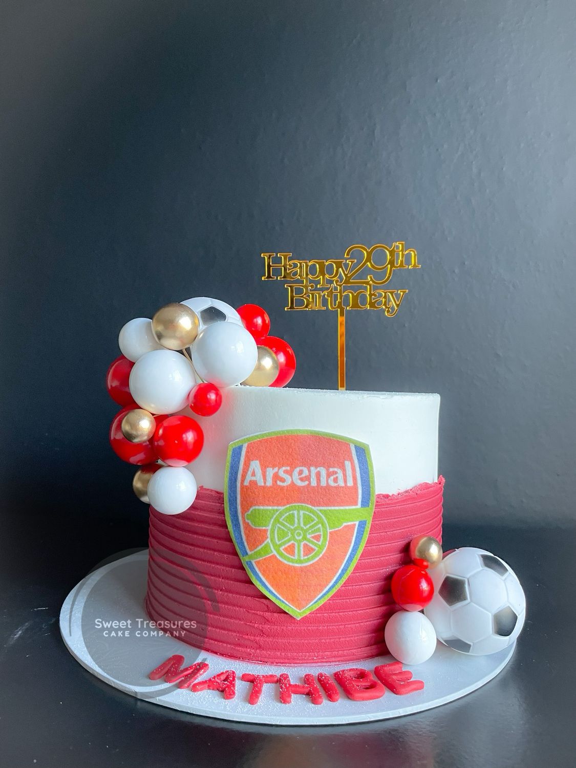 Arsenal Inspired Single tier Cake