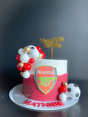 Arsenal Inspired Single tier Cake