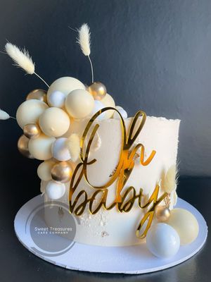 Spheres Single tier Baby Shower Cake