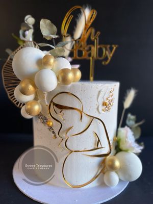 Spheres And Blooms Babyshower Cake Single tier cake