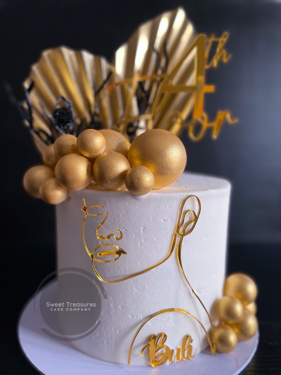 Abstract Face Sphere’s Single tier Cake