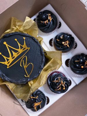 Black and Gold Bento Cake Box