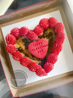 Giant Chocolate Chip Heart Cookie