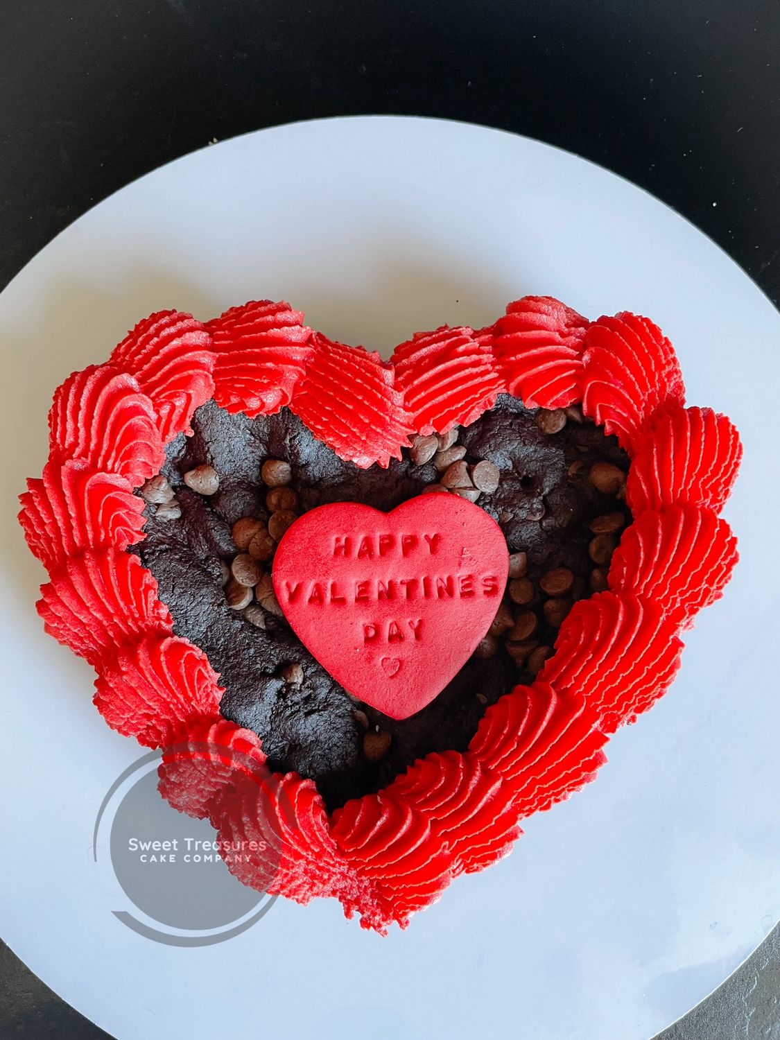 Giant Double Chocolate Chip Heart Cookie
