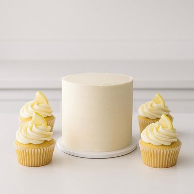 cake_xo Lemon Cake Mix - Bento cake with cupcakes