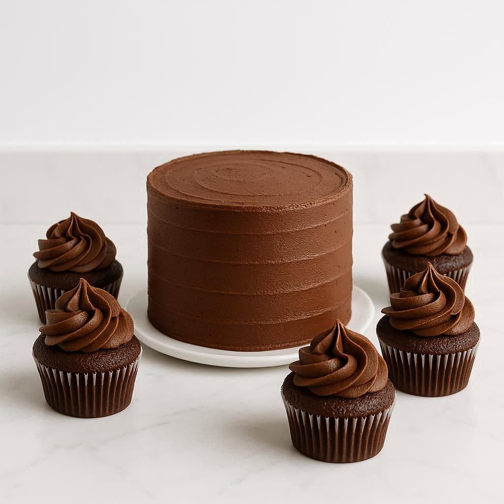 cake_xo Ready to use Chocolate Butter Icing - Bento Cake with Cupcakes