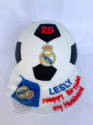 Real Madrid Soccer ball Single tier cake