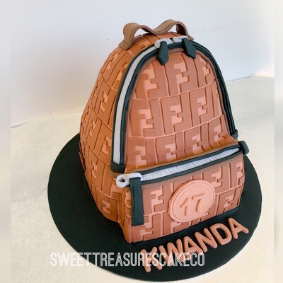 3d Fendy Backpack Single tier Cake