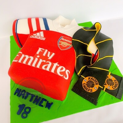 Arsenal / Kaizer Chiefs Soccer Jersey Single tier Cake