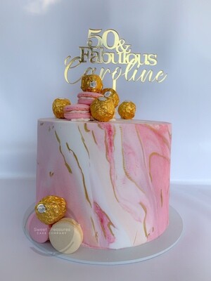 Marbled Fondant Single tier cake