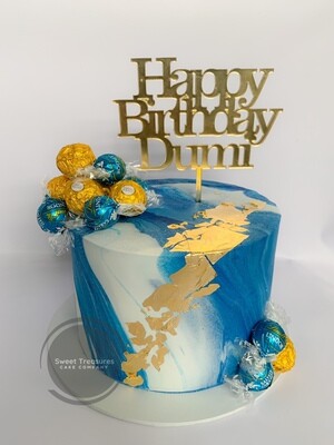Marbled Fondant Single tier cake