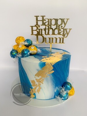 Marbled Fondant Single tier cake
