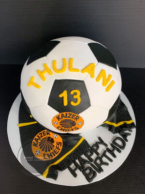 Kaizer Chiefs Soccer ball Single tier cake