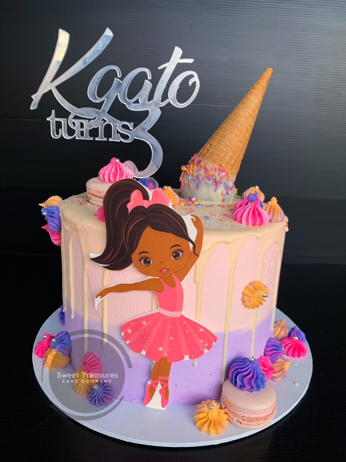 Ballerina Chocolate drip Single tier cake