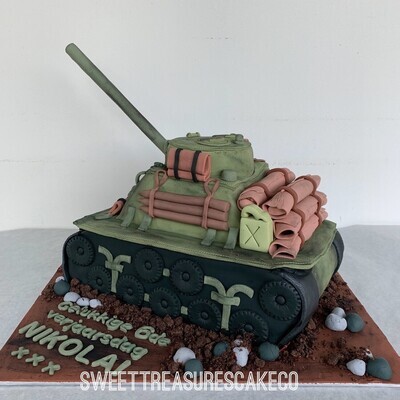 3d Army tank Single tier cake