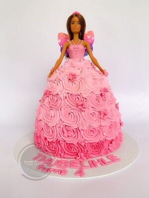 Single tier Barbie cake
