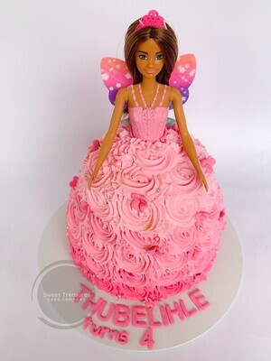Single tier Barbie cake