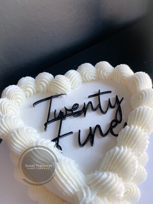 Piped Buttercream Heart shaped Single tier Cake