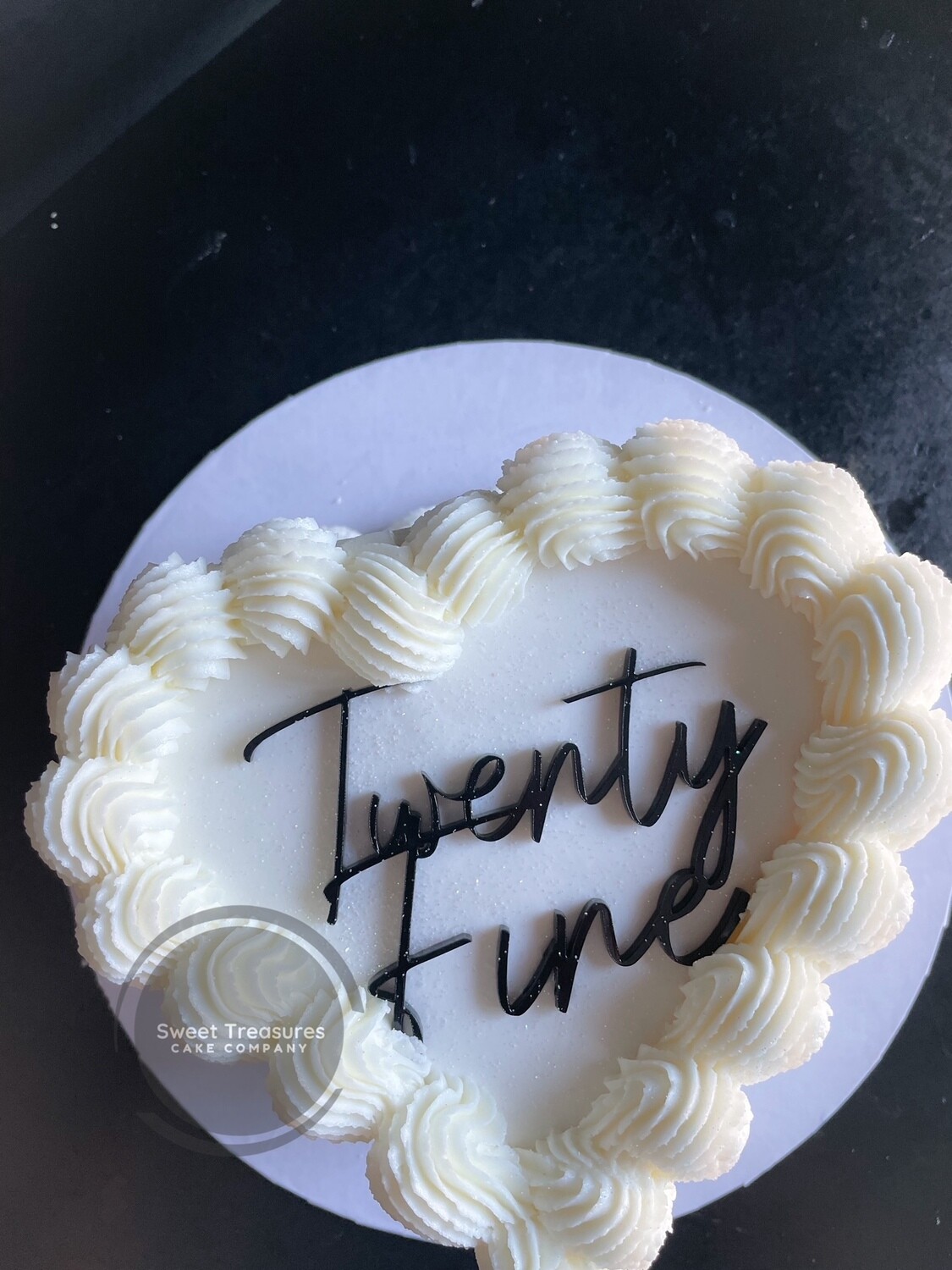 Piped Buttercream Heart shaped Single tier Cake